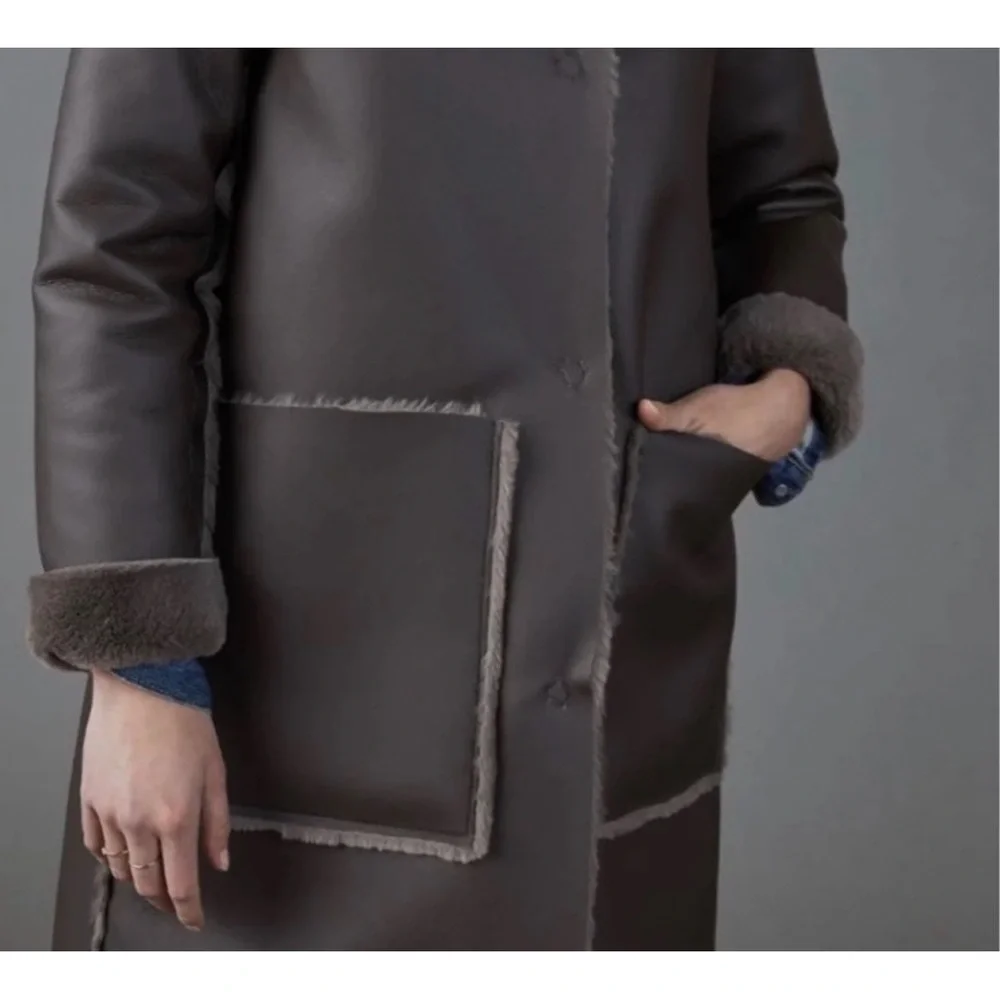 Anthropologie Kerry Reversible Faux Fur Coat NWT - L and XL - Picture 7 of 15